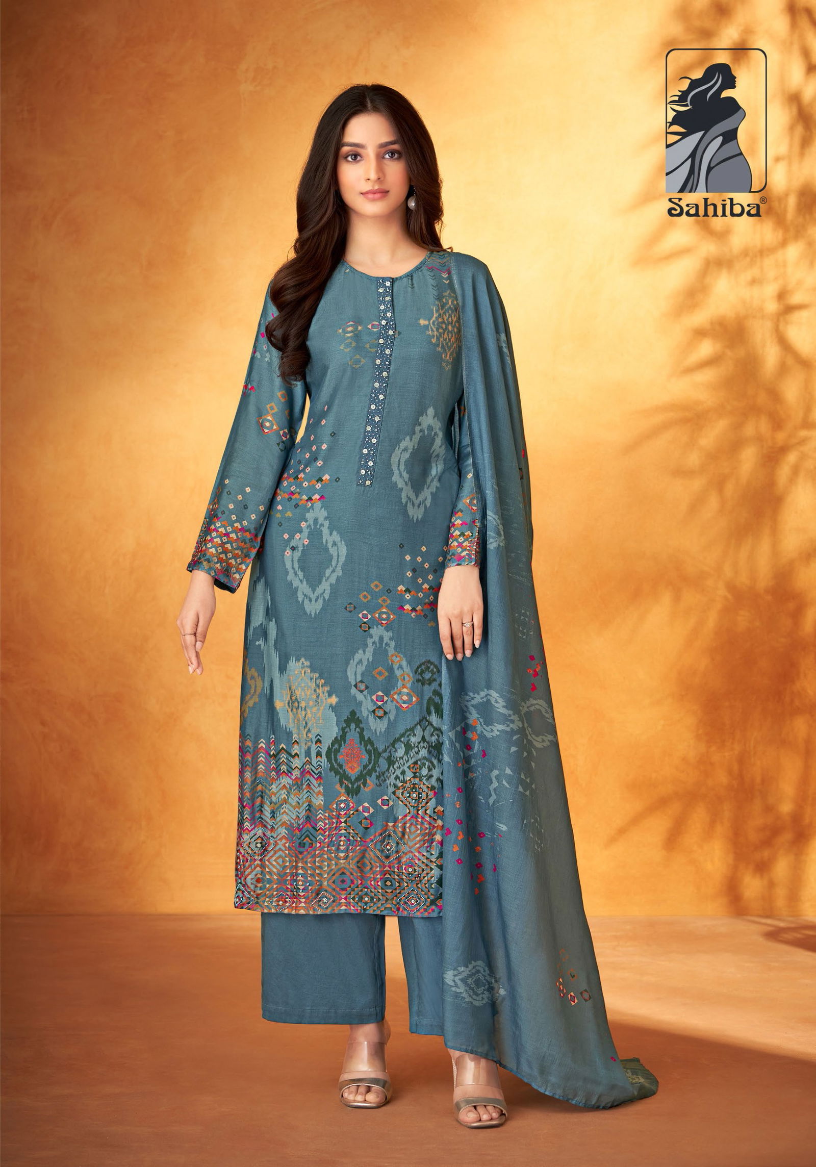 Mehreen By Sahiba Muslin Silk Digital Printed Dress Material Wholesalers In Delhi